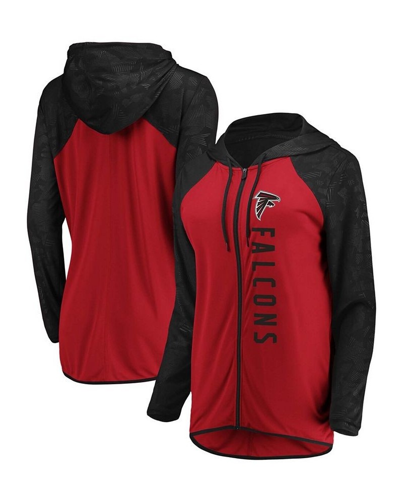 Women's Red Black Atlanta Falcons Forever Fan Full-Zip Hoodie Red, Black $30.80 Tops