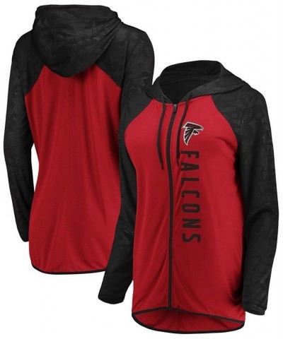 Women's Red Black Atlanta Falcons Forever Fan Full-Zip Hoodie Red, Black $30.80 Tops