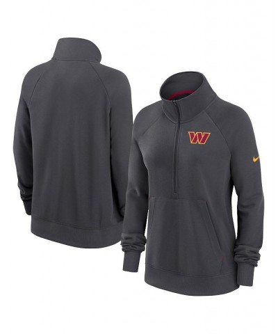 Women's Charcoal Washington Commanders Premium Raglan Performance Half-Zip Sweatshirt Charcoal $39.60 Sweatshirts