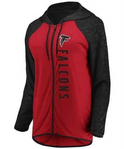 Women's Red Black Atlanta Falcons Forever Fan Full-Zip Hoodie Red, Black $30.80 Tops