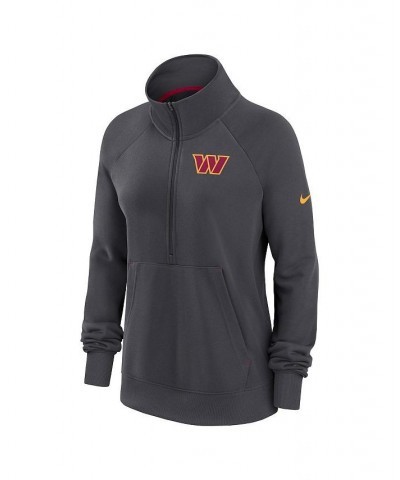 Women's Charcoal Washington Commanders Premium Raglan Performance Half-Zip Sweatshirt Charcoal $39.60 Sweatshirts