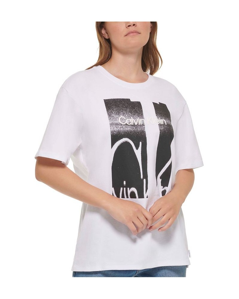 Women's Cotton Graphic T-Shirt White / Black $19.06 Tops