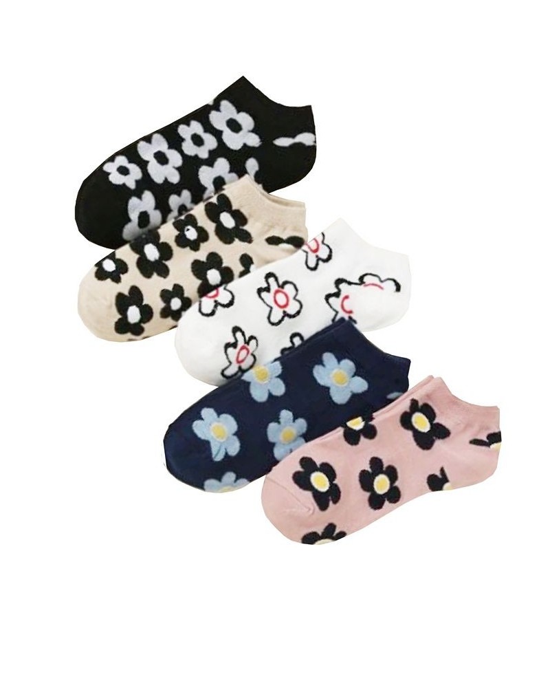 Women's Pop Flower No Show Five Pack Multi $14.00 Socks