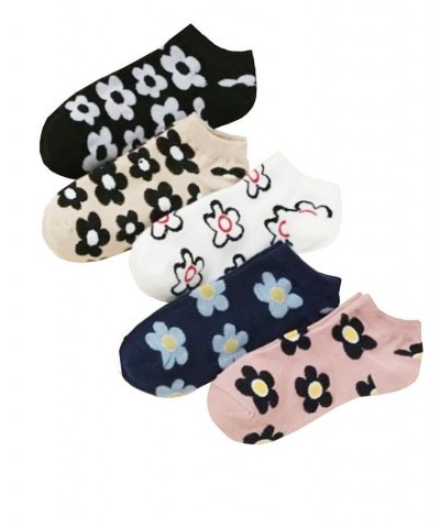 Women's Pop Flower No Show Five Pack Multi $14.00 Socks