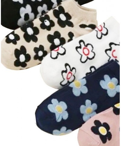 Women's Pop Flower No Show Five Pack Multi $14.00 Socks