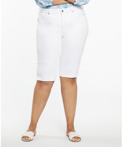 Plus Size Bike Capri Jeans Optic White $30.06 Jeans