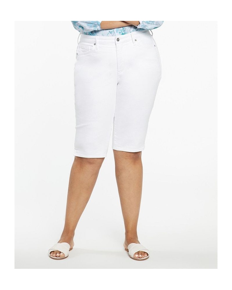 Plus Size Bike Capri Jeans Optic White $30.06 Jeans