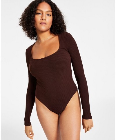 Scoop-Neck Bodysuit Rare Wood $14.12 Tops