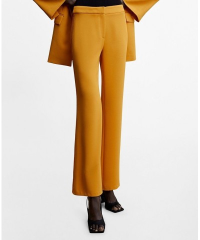 Women's Embroidered Suit Pants Mustard $52.80 Pants