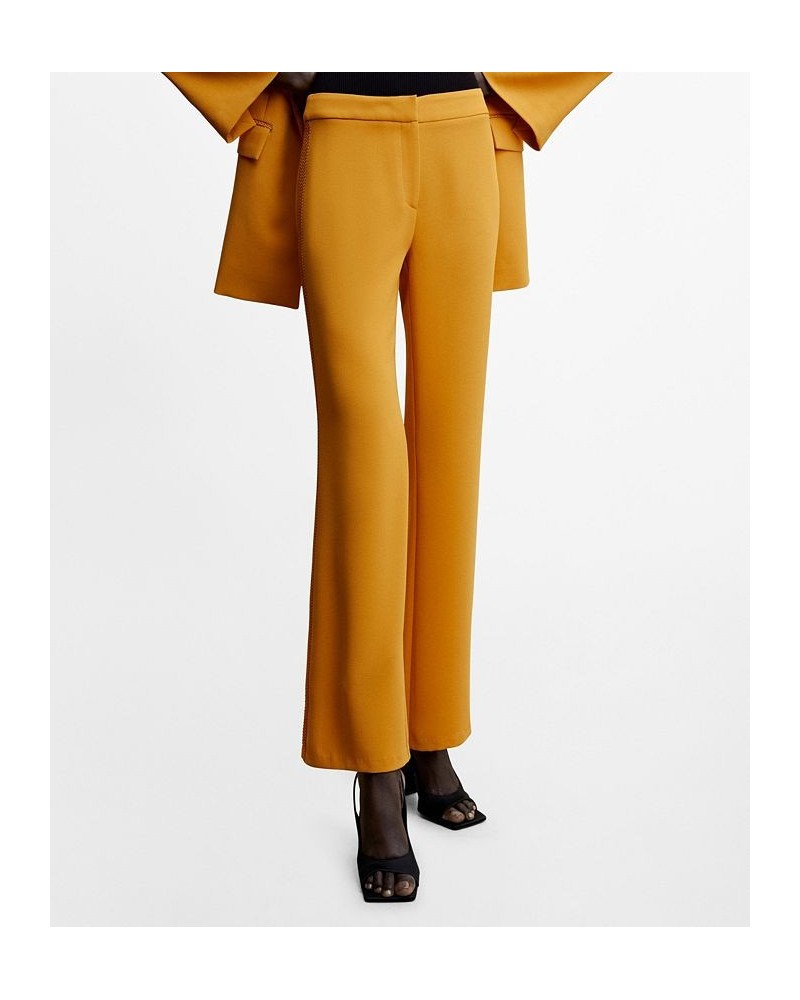 Women's Embroidered Suit Pants Mustard $52.80 Pants