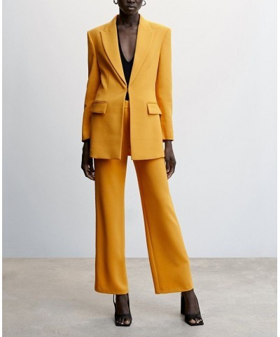 Women's Embroidered Suit Pants Mustard $52.80 Pants