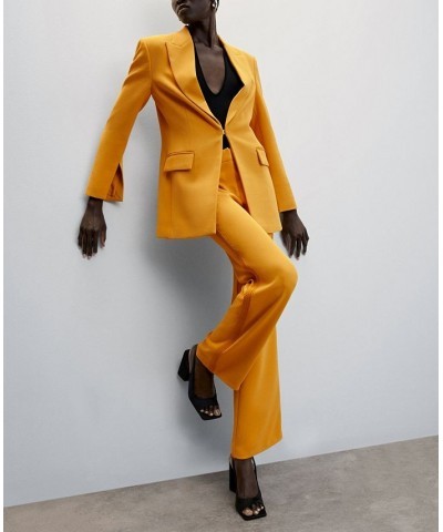 Women's Embroidered Suit Pants Mustard $52.80 Pants