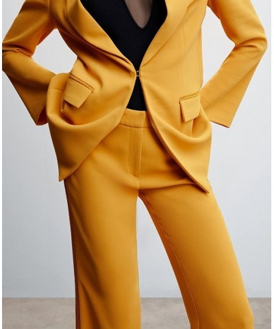 Women's Embroidered Suit Pants Mustard $52.80 Pants