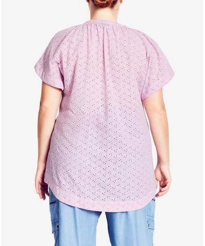 Trendy Plus Size Savannah Top Pink $30.55 Tops