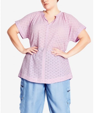 Trendy Plus Size Savannah Top Pink $30.55 Tops