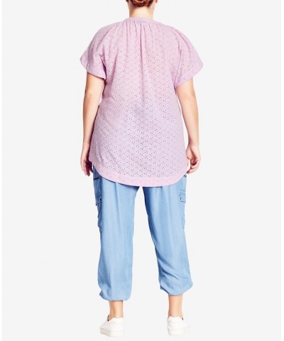 Trendy Plus Size Savannah Top Pink $30.55 Tops