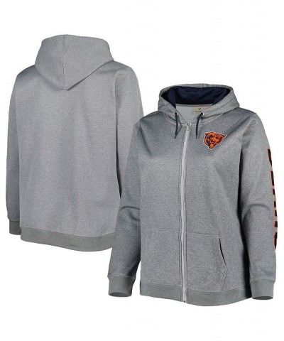 Women's Heather Charcoal Chicago Bears Plus Size Fleece Full-Zip Hoodie Jacket Heather Charcoal $42.75 Jackets