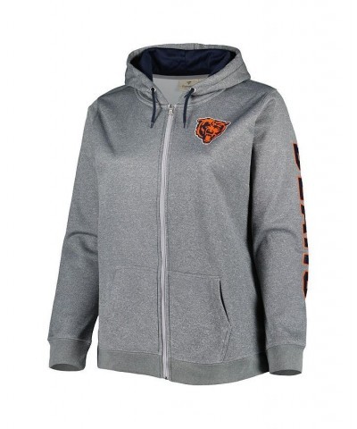 Women's Heather Charcoal Chicago Bears Plus Size Fleece Full-Zip Hoodie Jacket Heather Charcoal $42.75 Jackets