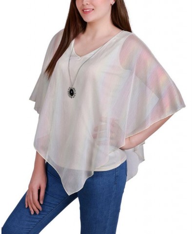 Petite Sheer Poncho with Matching Tank Champagne $14.70 Tops