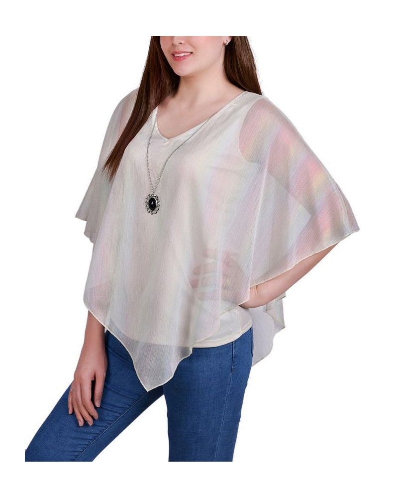 Petite Sheer Poncho with Matching Tank Champagne $14.70 Tops