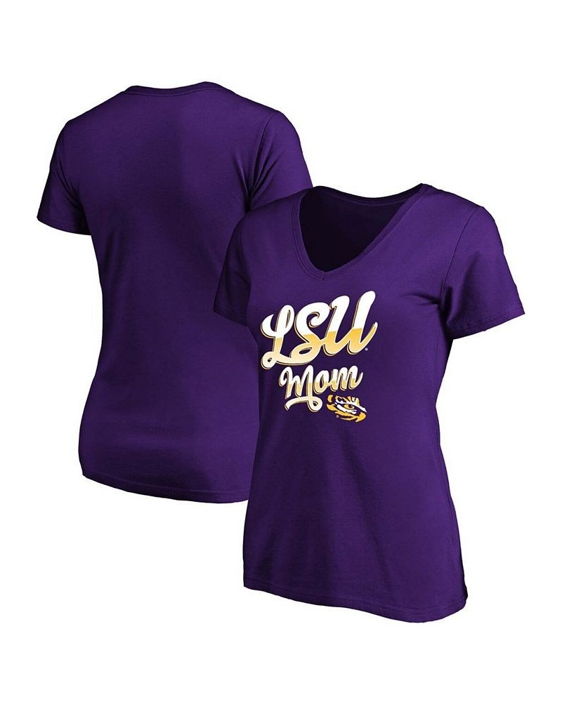 Plus Size Majestic Purple Lsu Tigers Team Mom V-Neck T-shirt Purple $14.70 Tops