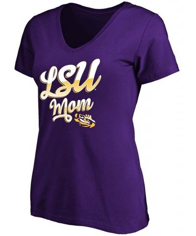 Plus Size Majestic Purple Lsu Tigers Team Mom V-Neck T-shirt Purple $14.70 Tops