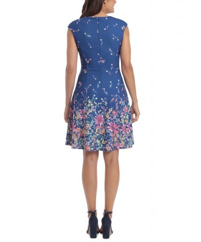 Women's Scattered Floral-Print Fit & Flare Dress Multi $48.51 Dresses