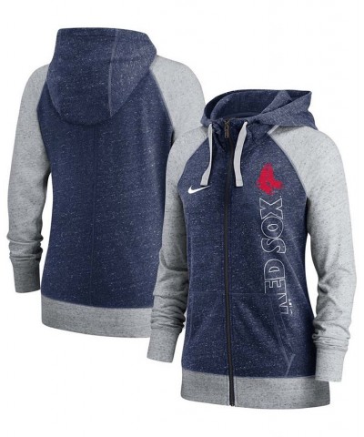 Women's Navy Boston Red Sox In Pocket Gym Vintage-Like Full-Zip Hoodie Navy $40.00 Sweatshirts