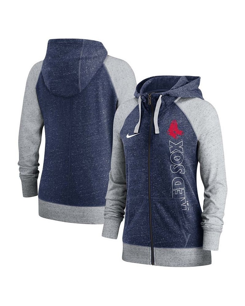 Women's Navy Boston Red Sox In Pocket Gym Vintage-Like Full-Zip Hoodie Navy $40.00 Sweatshirts