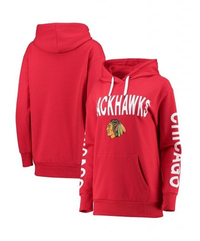 Women's Red Chicago Blackhawks Extra Inning Pullover Hoodie Red $36.39 Sweatshirts