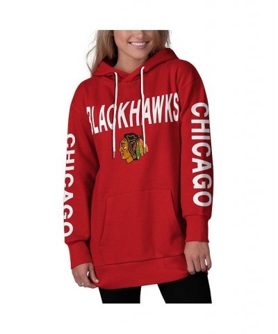 Women's Red Chicago Blackhawks Extra Inning Pullover Hoodie Red $36.39 Sweatshirts