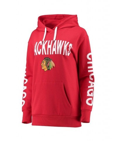 Women's Red Chicago Blackhawks Extra Inning Pullover Hoodie Red $36.39 Sweatshirts