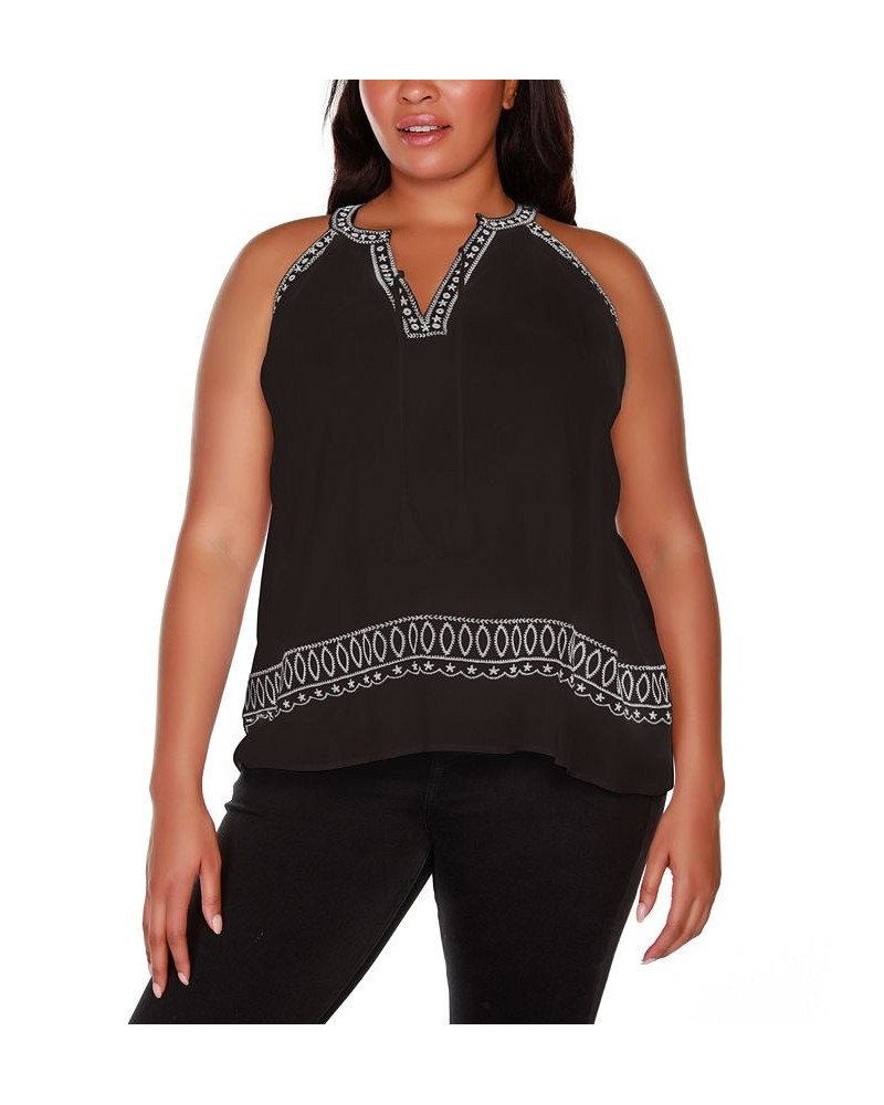 Black Label Plus Size Embroidered Tank Top Black $23.10 Tops