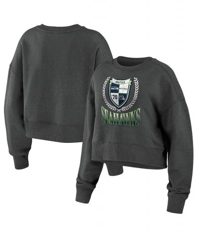 Women's Charcoal Seattle Seahawks Fleece Cropped Pullover Sweatshirt Charcoal $29.89 Sweatshirts