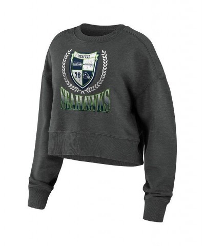 Women's Charcoal Seattle Seahawks Fleece Cropped Pullover Sweatshirt Charcoal $29.89 Sweatshirts