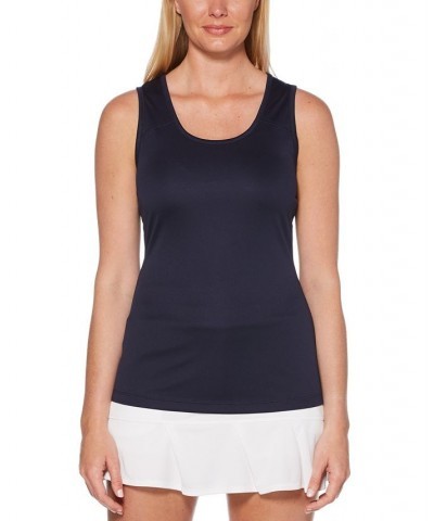 Women's Cutout-Back Tennis Tank Top Blue $13.95 Tops