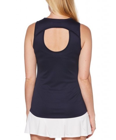 Women's Cutout-Back Tennis Tank Top Blue $13.95 Tops