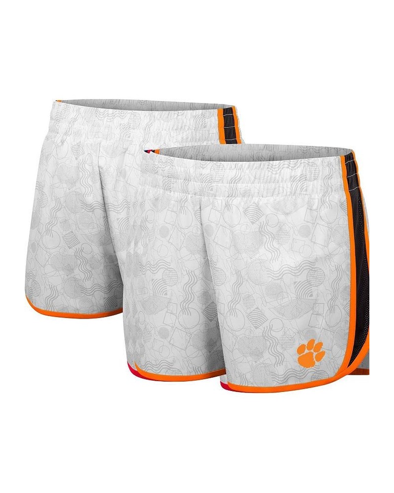 Women's White Black Clemson Tigers The Plastics Geo Print Shorts White, Black $21.83 Shorts