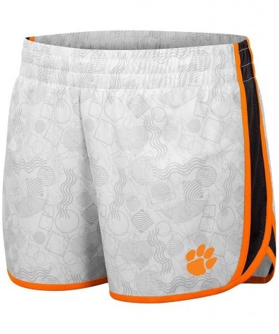 Women's White Black Clemson Tigers The Plastics Geo Print Shorts White, Black $21.83 Shorts