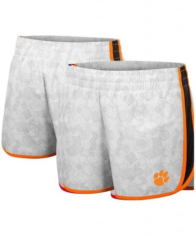 Women's White Black Clemson Tigers The Plastics Geo Print Shorts White, Black $21.83 Shorts