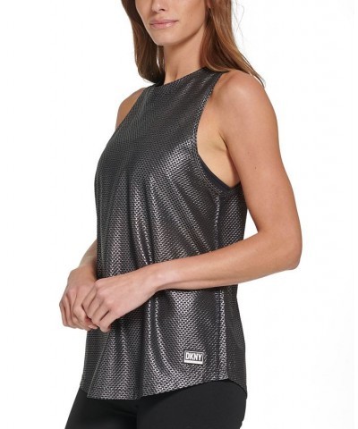 Women's Honeycomb Mesh Sleeveless Top Black $19.46 Tops