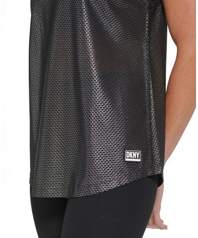 Women's Honeycomb Mesh Sleeveless Top Black $19.46 Tops