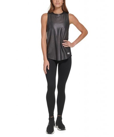 Women's Honeycomb Mesh Sleeveless Top Black $19.46 Tops