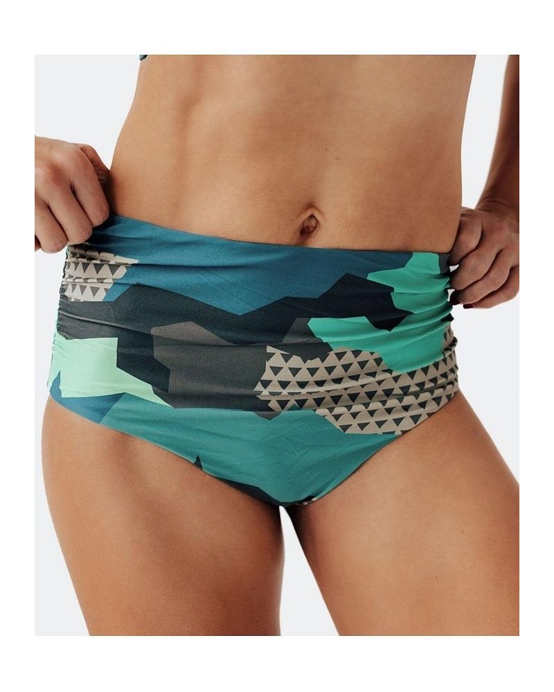 Women's Colorful Camo High Rise Bikini Bottom Camoflauge $24.30 Swimsuits