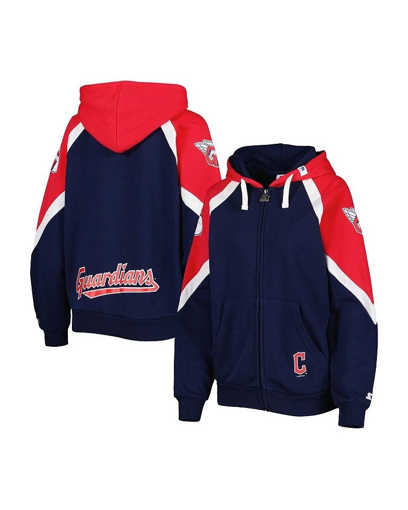 Women's Navy Red Cleveland Guardians Hail Mary Full-Zip Hoodie Navy, Red $40.85 Sweatshirts