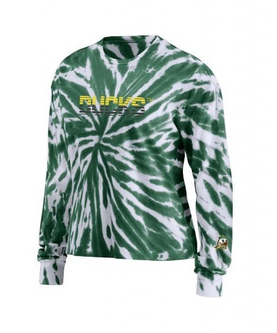 Women's Green Oregon Ducks Tie-Dye Long Sleeve T-shirt Green $34.79 Tops