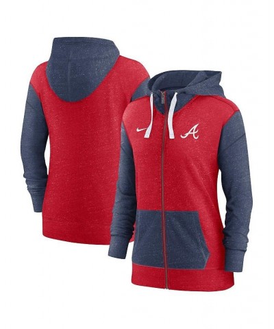 Women's Red Atlanta Braves Full-Zip Hoodie Red $39.60 Sweatshirts