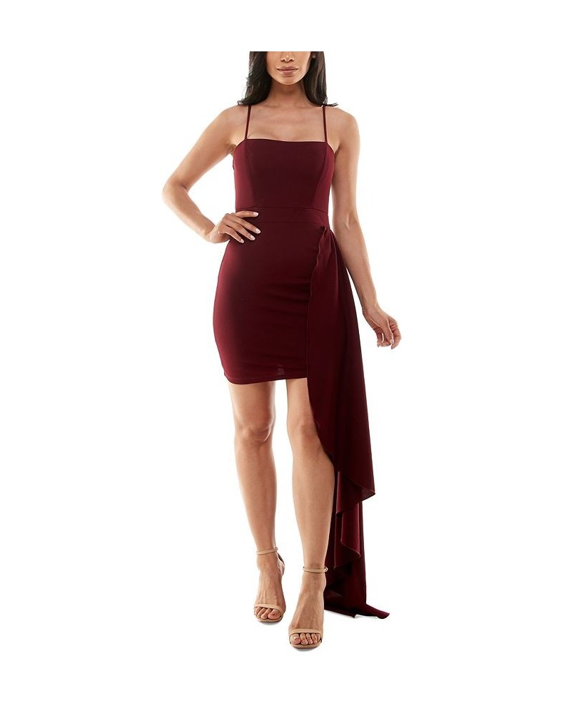 Juniors' Side-Sash Bodycon Dress Wine $18.39 Dresses