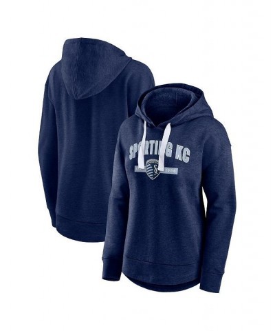 Women's Branded Heather Navy Sporting Kansas City Lineup Pullover Hoodie Heather Navy $29.40 Sweatshirts