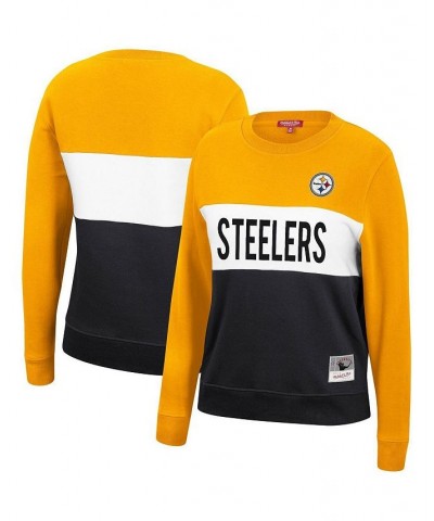 Women's Mitchell and Ness Gold Black Pittsburgh Steelers Color Block Pullover Sweatshirt Gold, Black $30.00 Sweatshirts